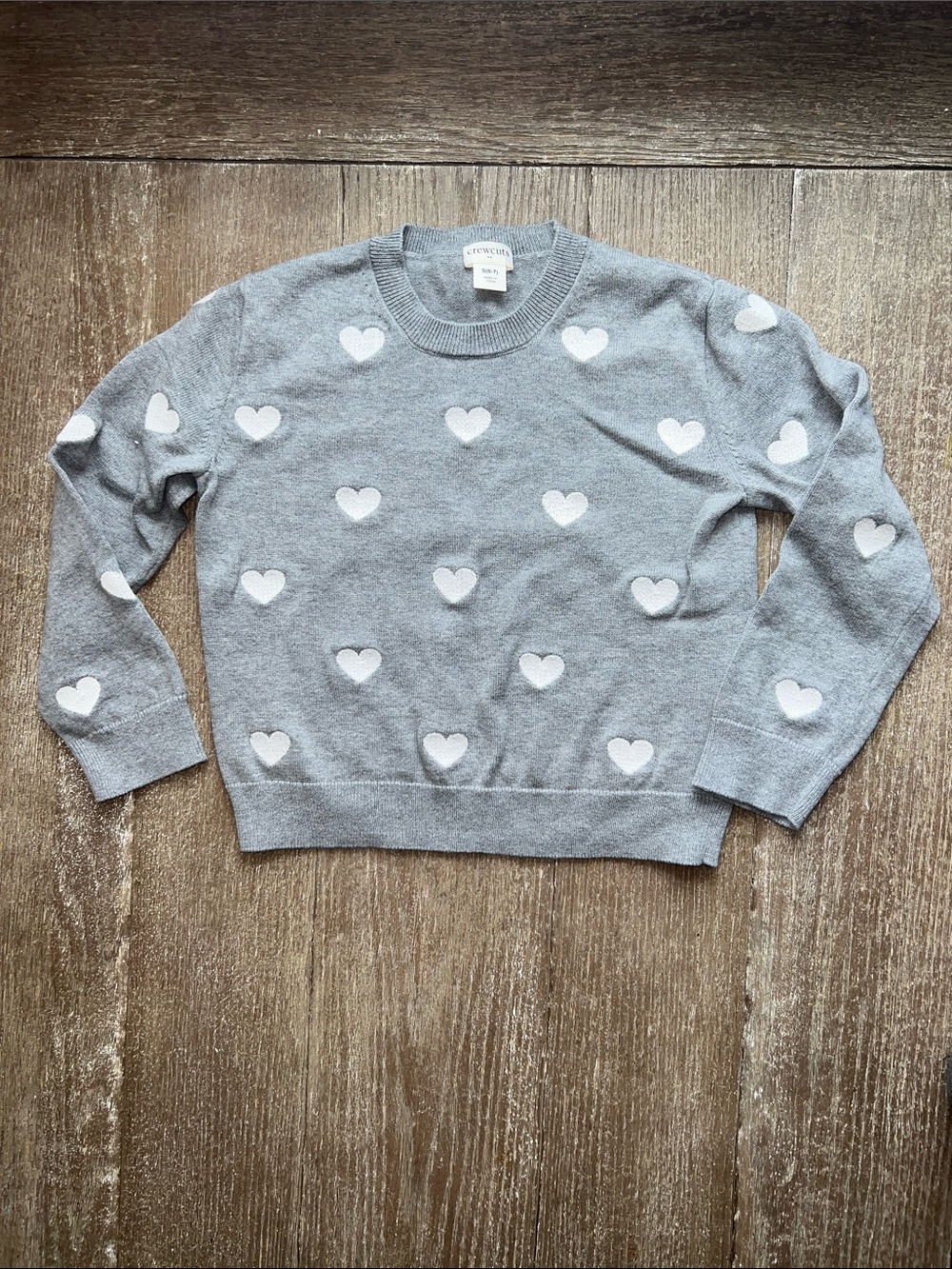 NWOT J. Crew Factory Crewcuts Girl’s Sweater with White Heart Design